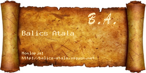 Balics Atala névjegykártya